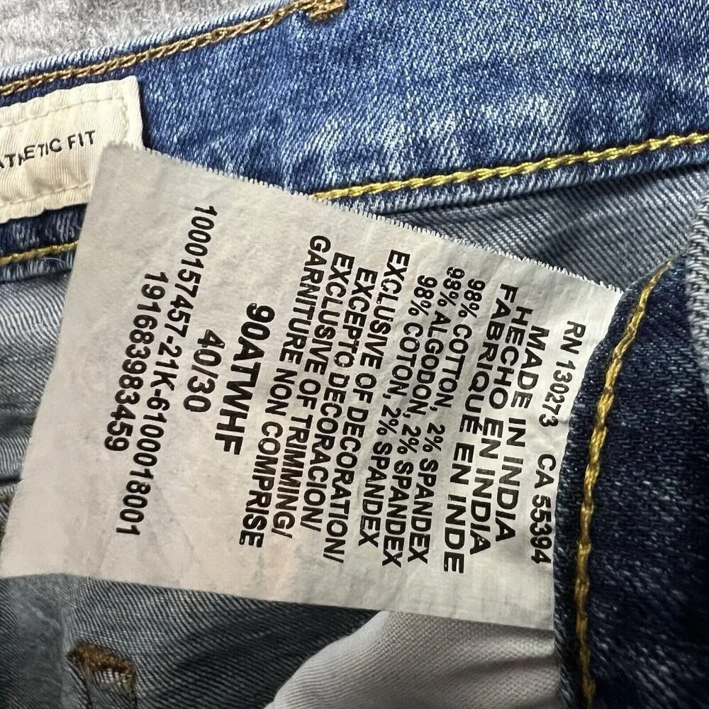 Wrangler Jeans Mens 40x30‎ Athletic Fit Blue Medium Wash